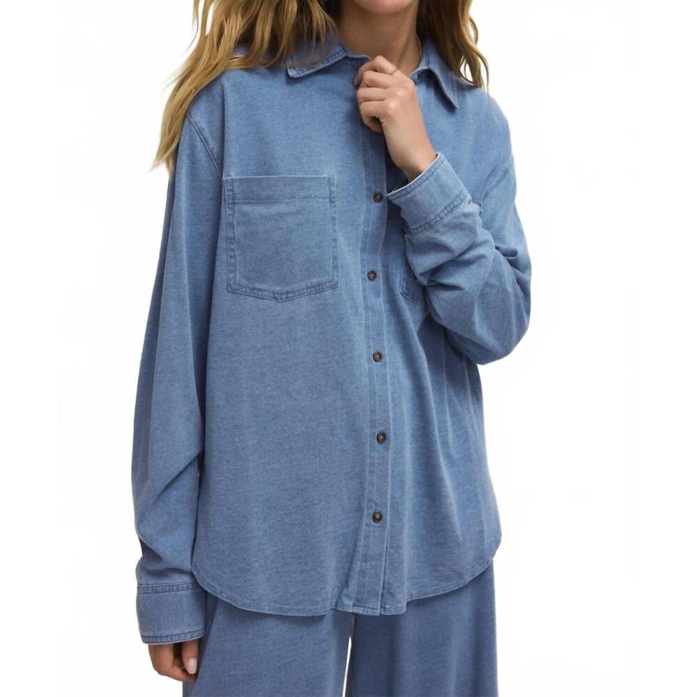 Z Supply Blue Button-Down Shirt